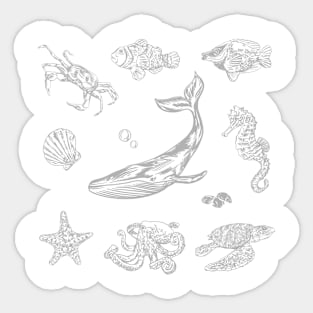 Vintage 90s Tattoo Sea Animal Sticker